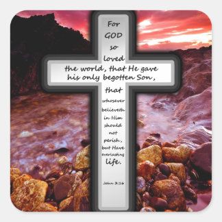 John 3:16 Gifts Square Sticker