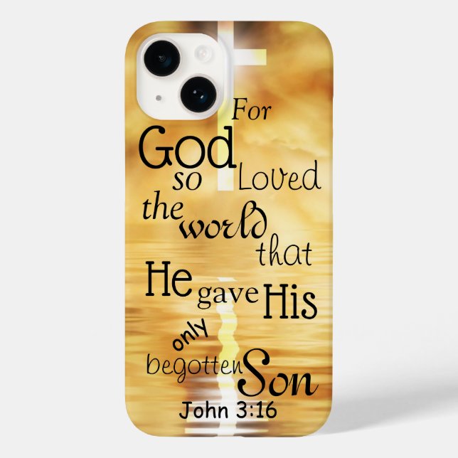 John 3 16 God Loved the World Bible Verse  Case-Mate iPhone Case (Back)