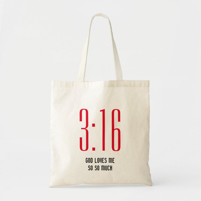 John 3:16 GOD LOVES ME Christian Tote Bag (Front)
