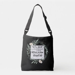 John 3:16 God so Loved the World Bible Verse Crossbody Bag
