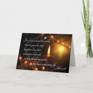 John 3:16 God so loved the world, Christmas Candle Holiday Card