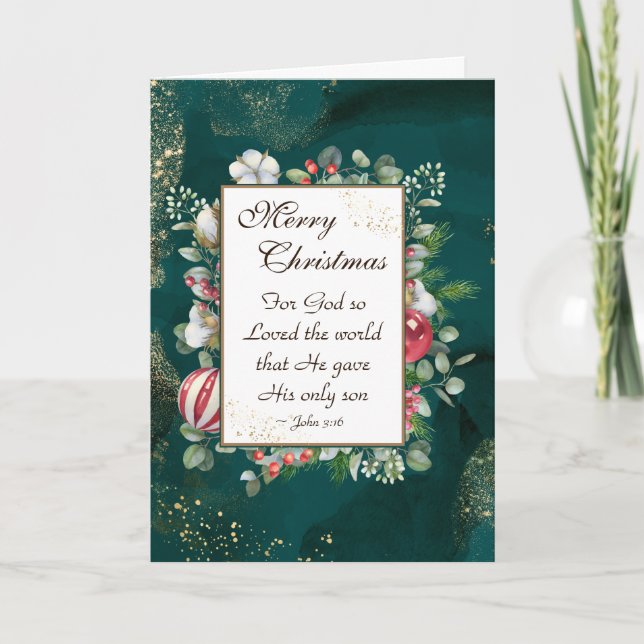 John.3:16 God so Loved the World, Christmas Card (Front)