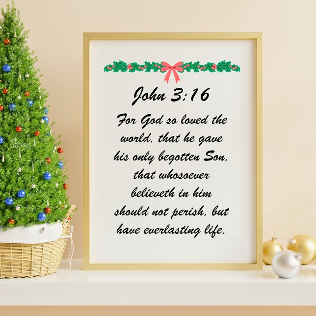John 3:16 God so loved the world Christmas garland Poster (Creator Uploaded)