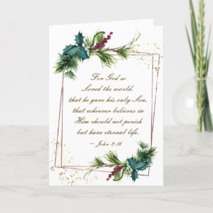 John 3:16 God so Loved the World Christmas Holiday Card