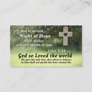 John 3:16 God so Loved the World Church Event Business Card