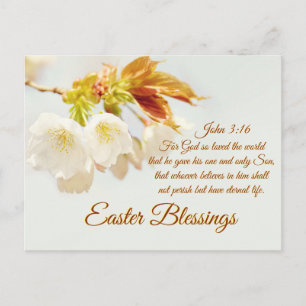 John 3:16 God so loved the world, Easter Blessings Holiday Postcard