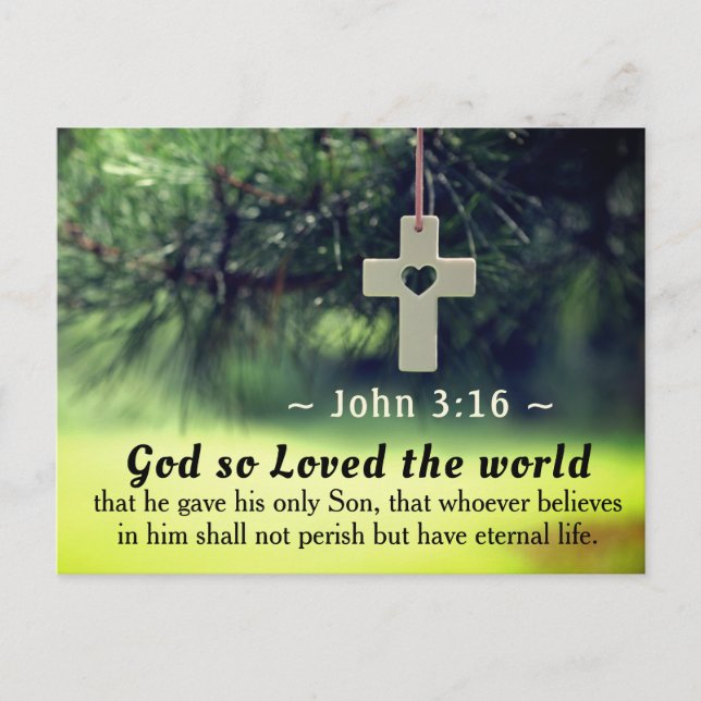 John 3:16 God so loved the world he gave his Son, Postcard (Front)