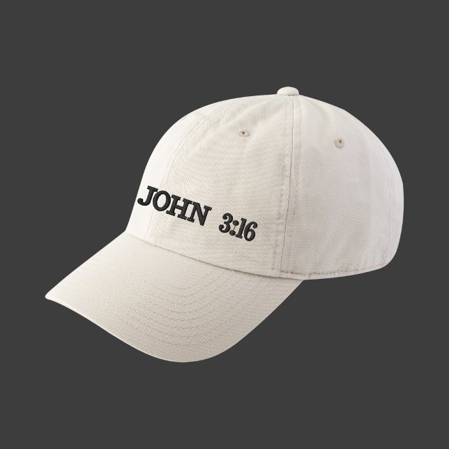 John 3:16 Grace Verses White Embroidery Christian Embroidered Hat (Creator Uploaded)