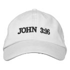 John 3:16 Grace Verses White Embroidery Christian