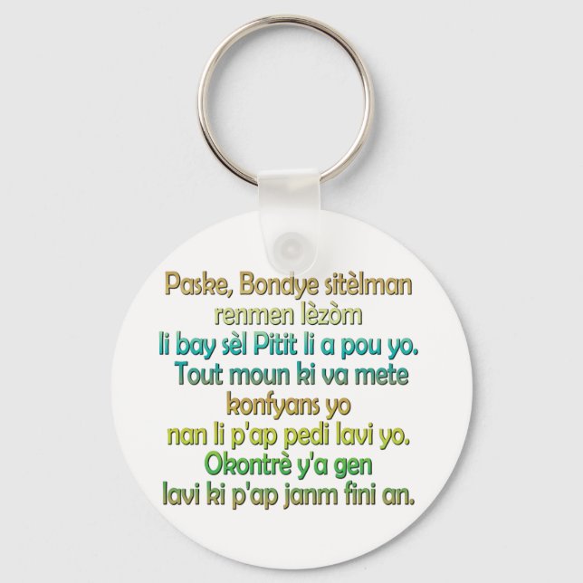 John 3:16 Haitian Creole Key Ring (Front)