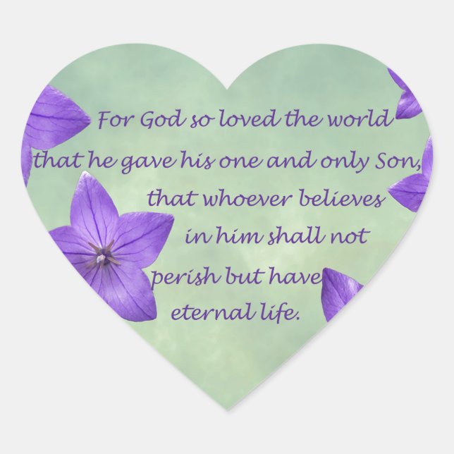 John 3:16 heart sticker (Front)