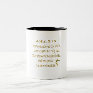 John 3:16  items Two-Tone coffee mug