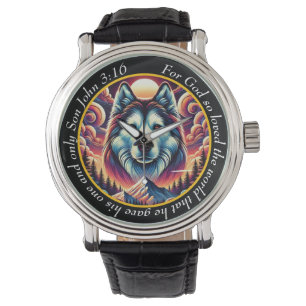 John 3:16 Lone Wolf Timepiece Mountain Faith Watch