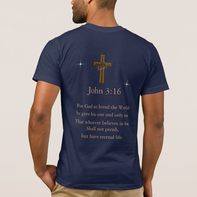 John 3:16 mens T-Shirt (Back)