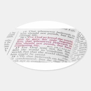 John 3:16 oval sticker