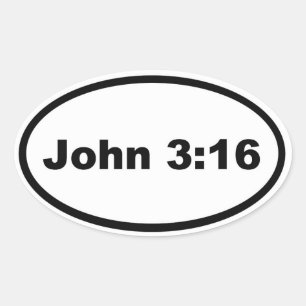 John 3:16 oval sticker