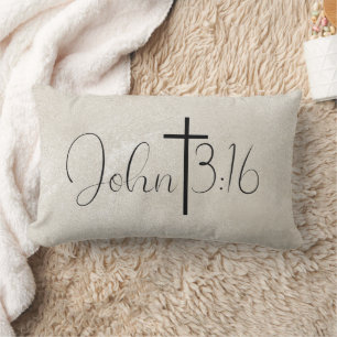John 3:16 Pearl Background Inspirational Pillow