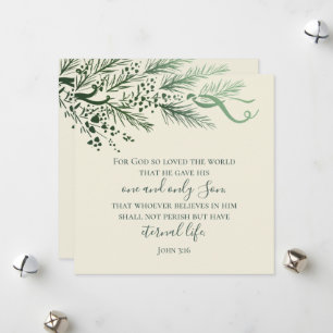 John 3:16 Personalised Christian Modern Christmas Holiday Card