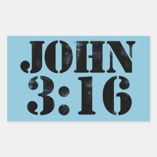 John 3:16 rectangular sticker
