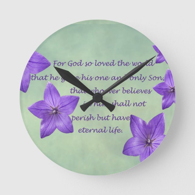 John 3:16 round clock (Front)