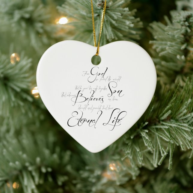 John 3:16 script ceramic ornament (Tree)
