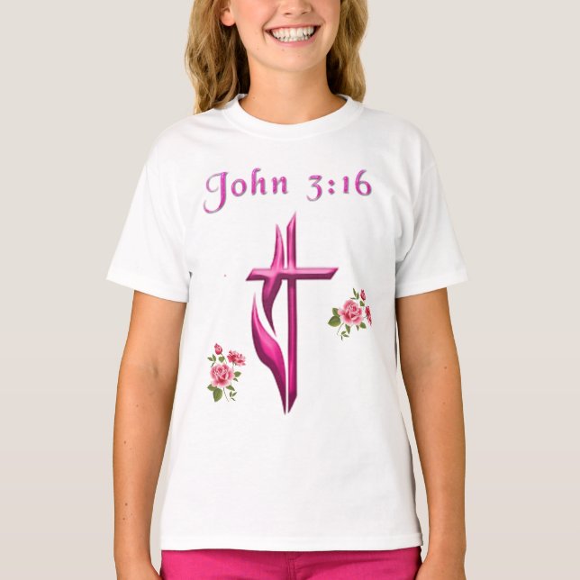 John 3:16 scripture T-Shirt (Front)
