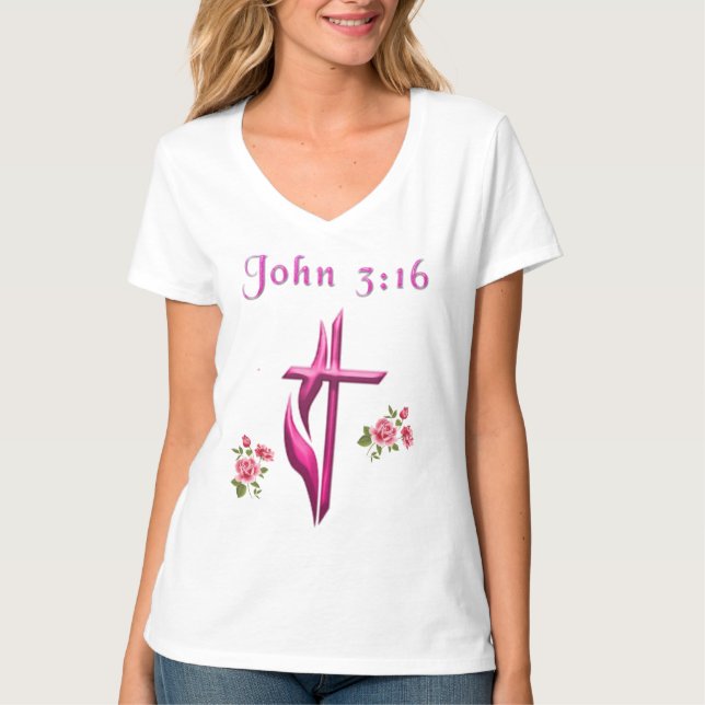 John 3:16 scripture T-Shirt (Front)