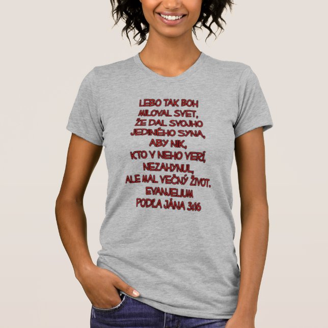 John 3:16 Slovak T-Shirt (Front)