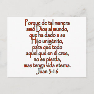 John 3:16 Spanish Postcard