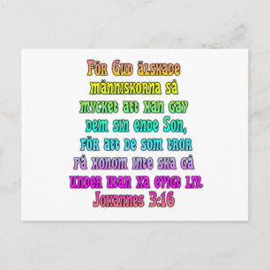 John 3:16 Swedish Postcard