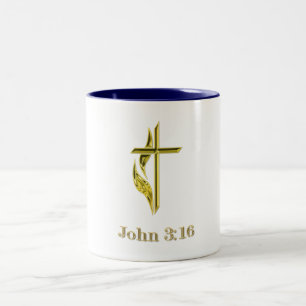 John 3:16 t-shirts and more Two-Tone coffee mug