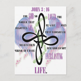 John 3:16 tattoo design postcard