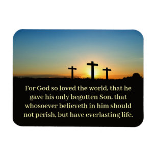 JOHN 3:16 Three Crosses Bible Verse  Magnet