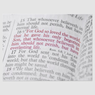 John 3:16 tissue paper