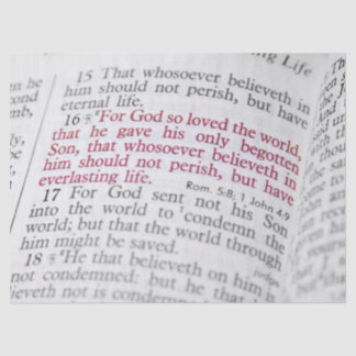 John 3:16 tissue paper