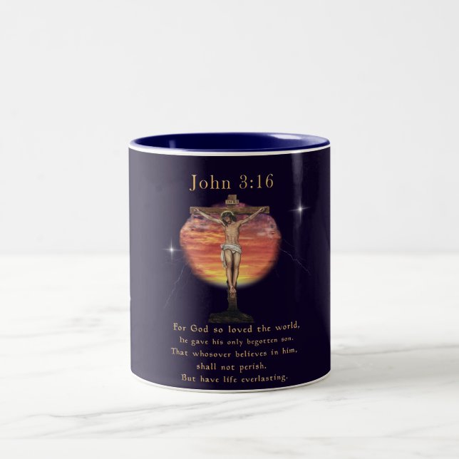 John 3:16 Two-Tone coffee mug (Center)