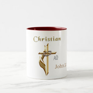 JOhn 3:16 Two-Tone Coffee Mug