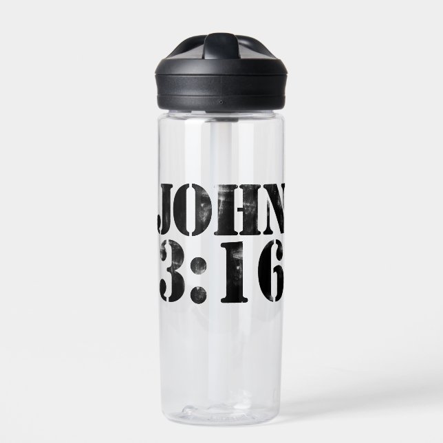 John 3:16  water bottle (Front)