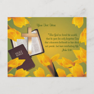 John 3:16 - Wishes for Blessed & Wonderful Easter Holiday Postcard