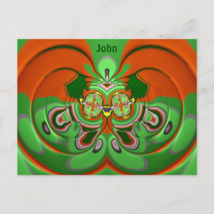 JOHN ~ 3D Design Pattern ~ Christmas Colours~ Postcard