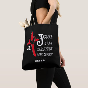 John 3v16 JESUS GREATEST LOVE Christian Easter  Tote Bag