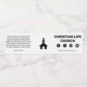 John 4:13-14 Church Water Label 