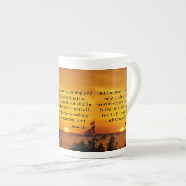 John 4:23 bone china mug (Front Right)