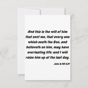 John 6:40 KJV Bible Verse Flat Greeting Card