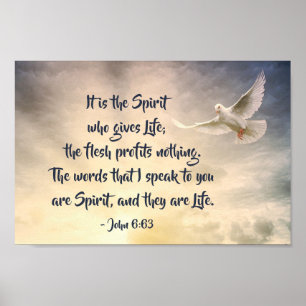 John 6:63 It is the Spirit who gives Life Bible Poster
