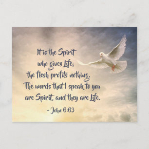 John 6:63 The Words I Speak are Spirit and Life Postcard