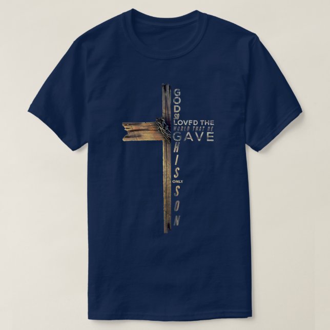 John 6 Christian Cross Bible TShirt (Design Front)