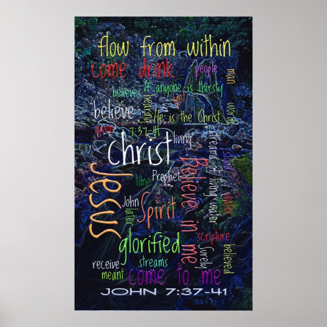 John 7:37-41 Waterfall Poster (Front)