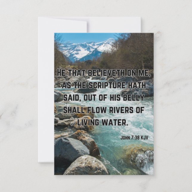 John 7:38 KJV Bible Scripture Pic Greeting Card (Front)