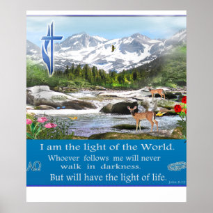 John 8:12 I am the light poster